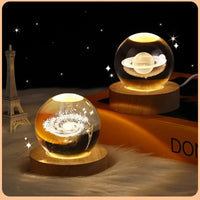 3D Crystal Solar System LED Globe – Luxury Astronomical Décor