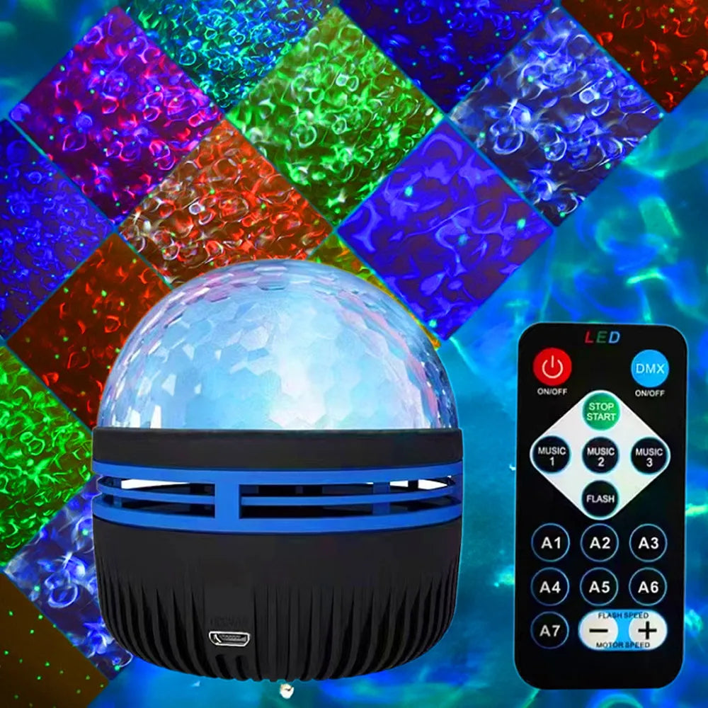 Luxury 360° Aurora Galaxy Projector – USB Rotating LED Night Light with Remote