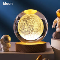 3D Crystal Solar System LED Globe – Luxury Astronomical Décor