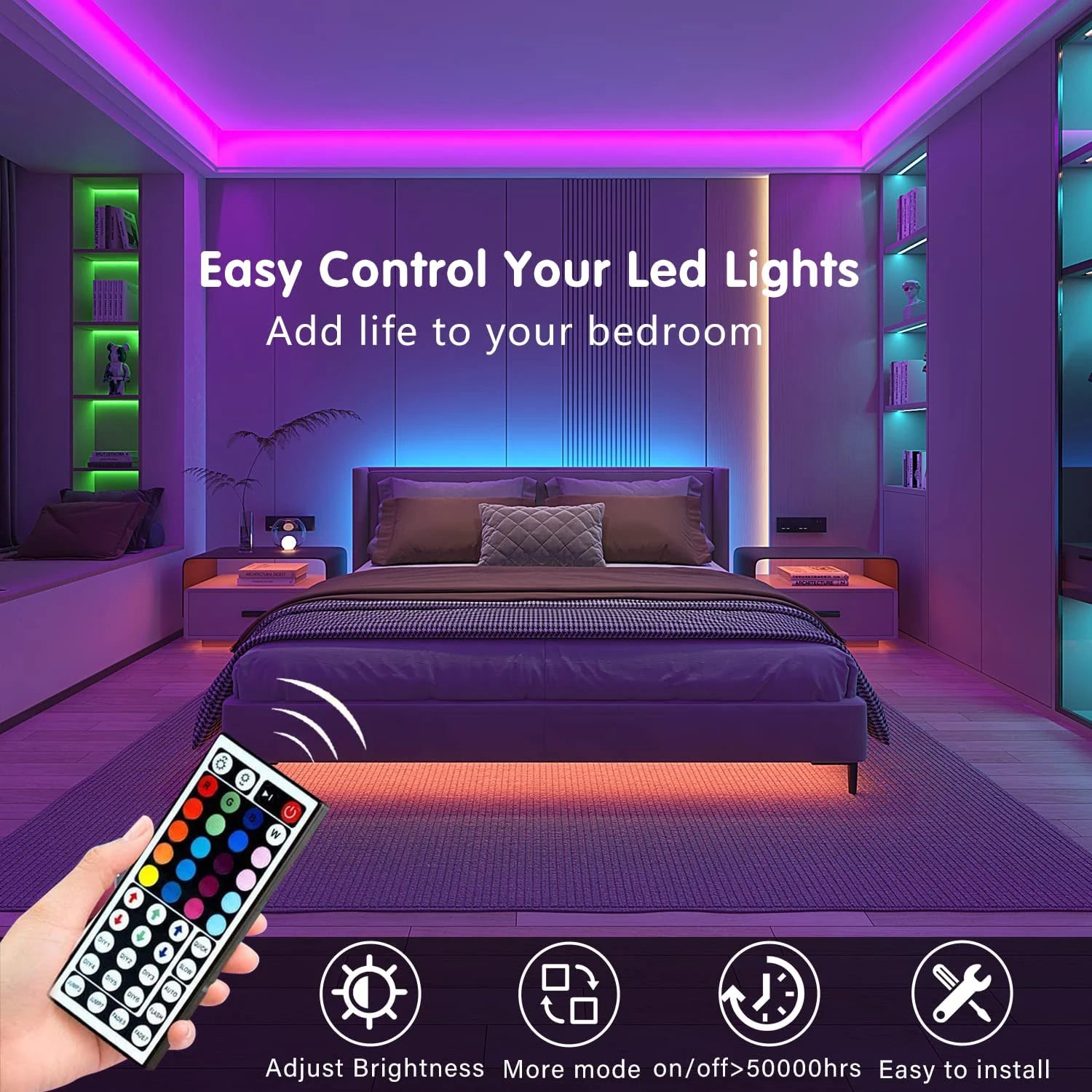 RGB LED Strip Lights with 44-Key Remote