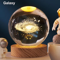 3D Crystal Solar System LED Globe – Luxury Astronomical Décor