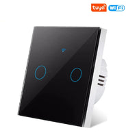 WiFi Smart Touch Wall Switch (EU) – No Neutral Required, Tuya App & Voice Control (1/2/3 Gang)