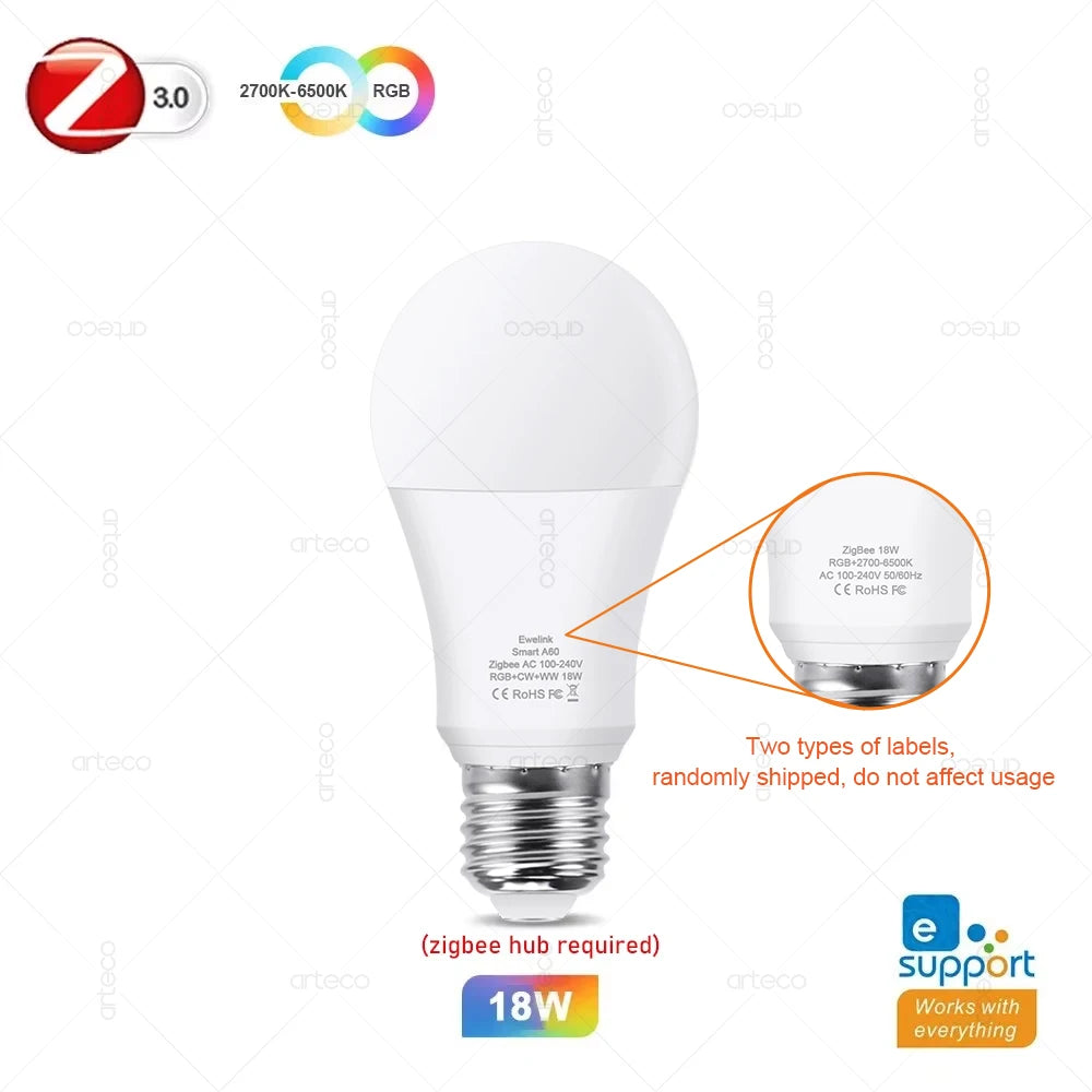 E27 Zigbee Smart RGB Bulb – Alexa & Google Home