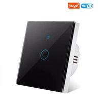 WiFi Smart Touch Wall Switch (EU) – No Neutral Required, Tuya App & Voice Control (1/2/3 Gang)