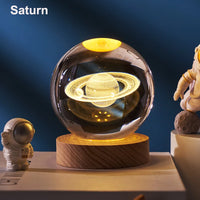 3D Crystal Solar System LED Globe – Luxury Astronomical Décor