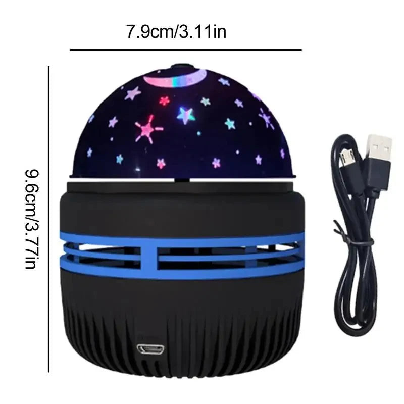 LED Starry Sky Projector Night Light – USB Moon & Star Atmosphere Lamp