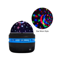LED Starry Sky Projector Night Light – USB Moon & Star Atmosphere Lamp