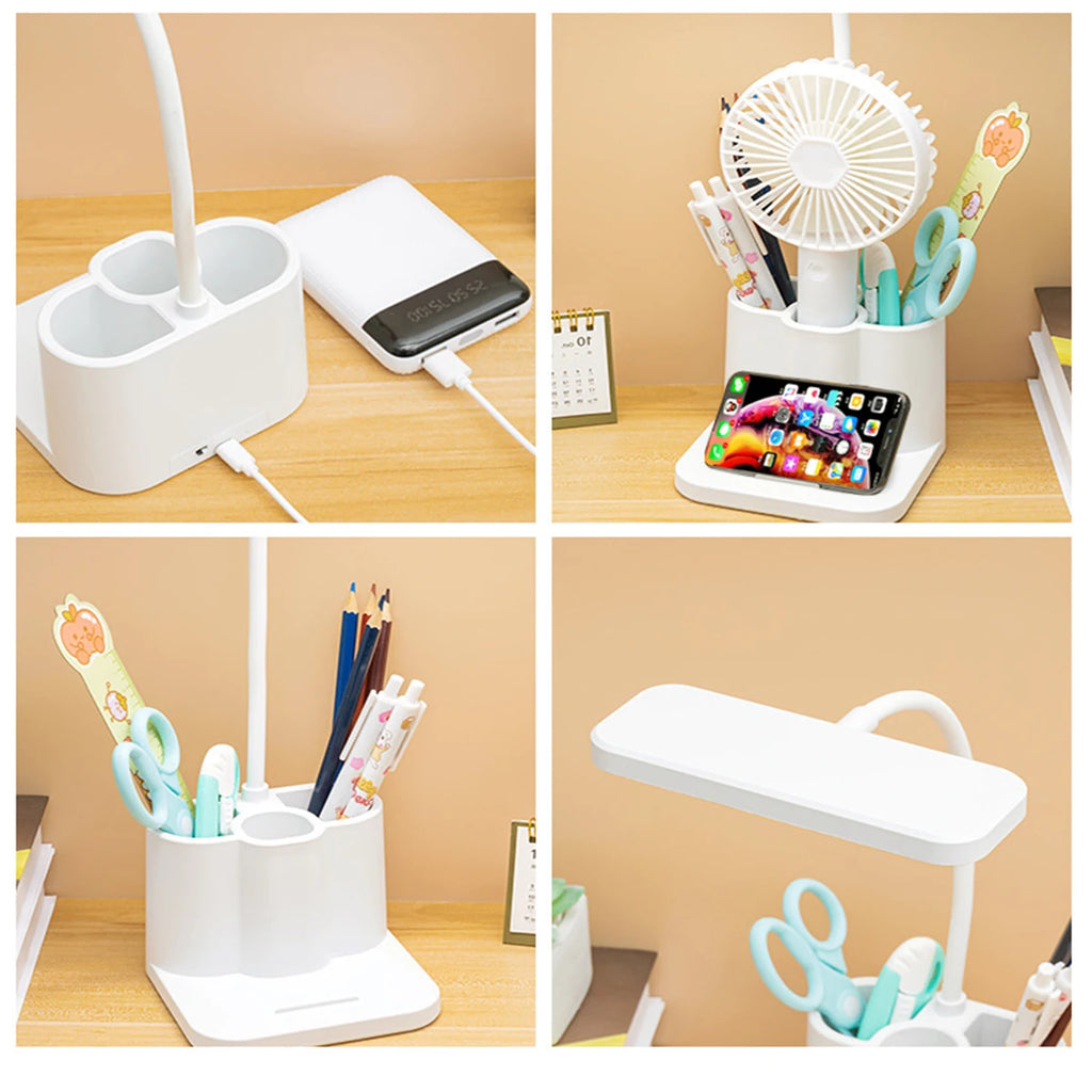 USB LED Table Lamp – 3-Color Eye-Care Reading & Study Light