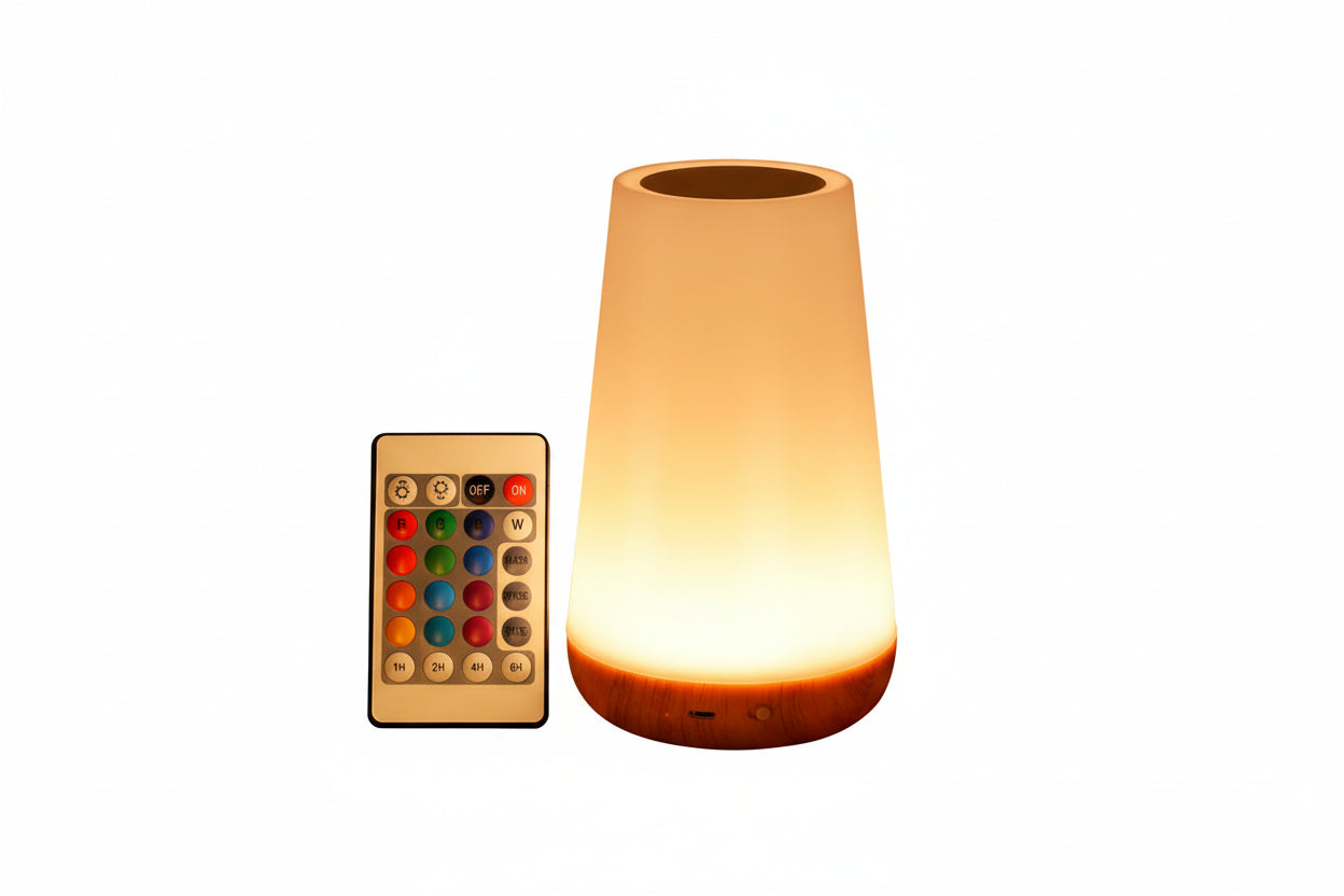 13-Color RGB Touch Night Lamp – USB Rechargeable Luxury Bedside Light