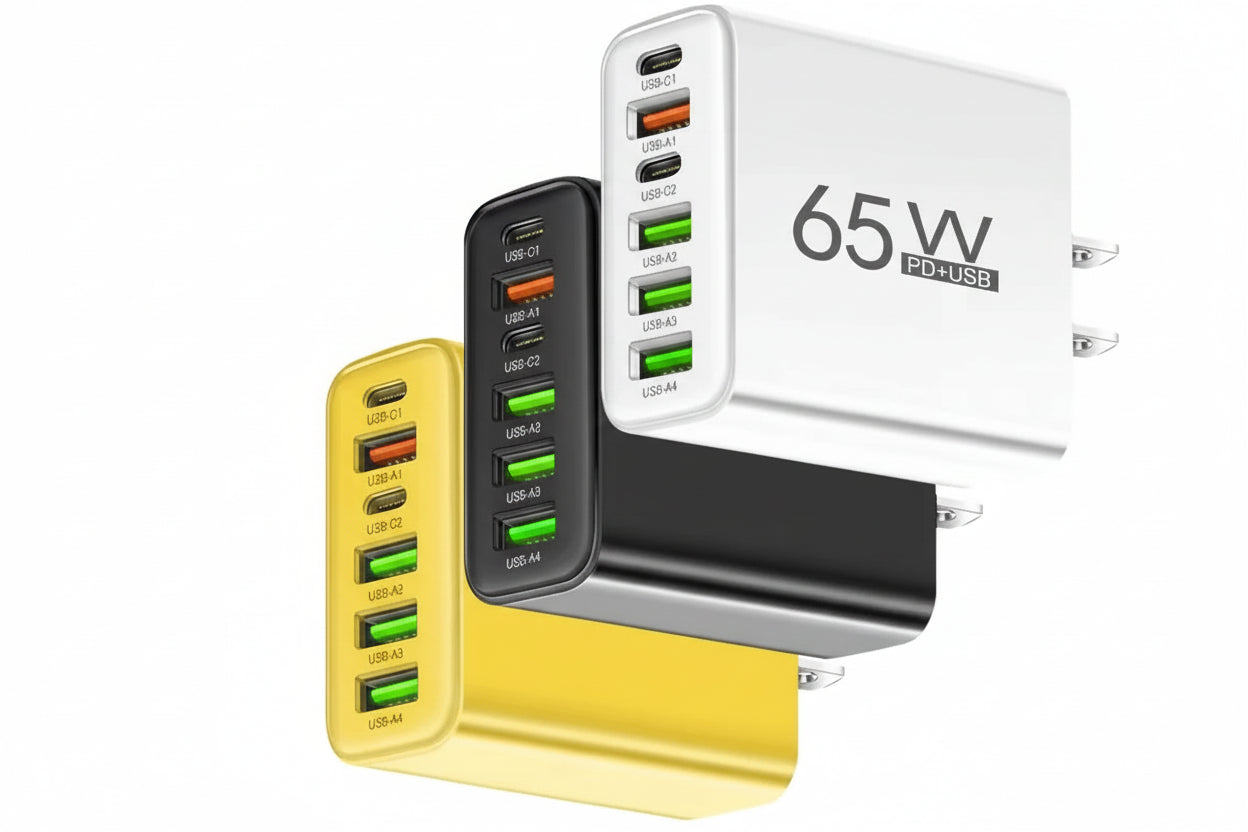 65W Multi-Port USB-C Fast Charger – Universal Wall Adapter