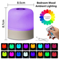 RGB Touch Night Light – Rechargeable Ambient Table Lamp with Remote