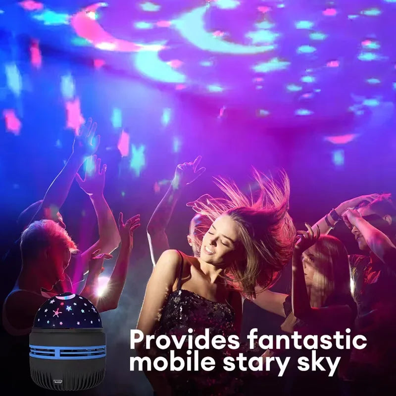 LED Starry Sky Projector Night Light – USB Moon & Star Atmosphere Lamp