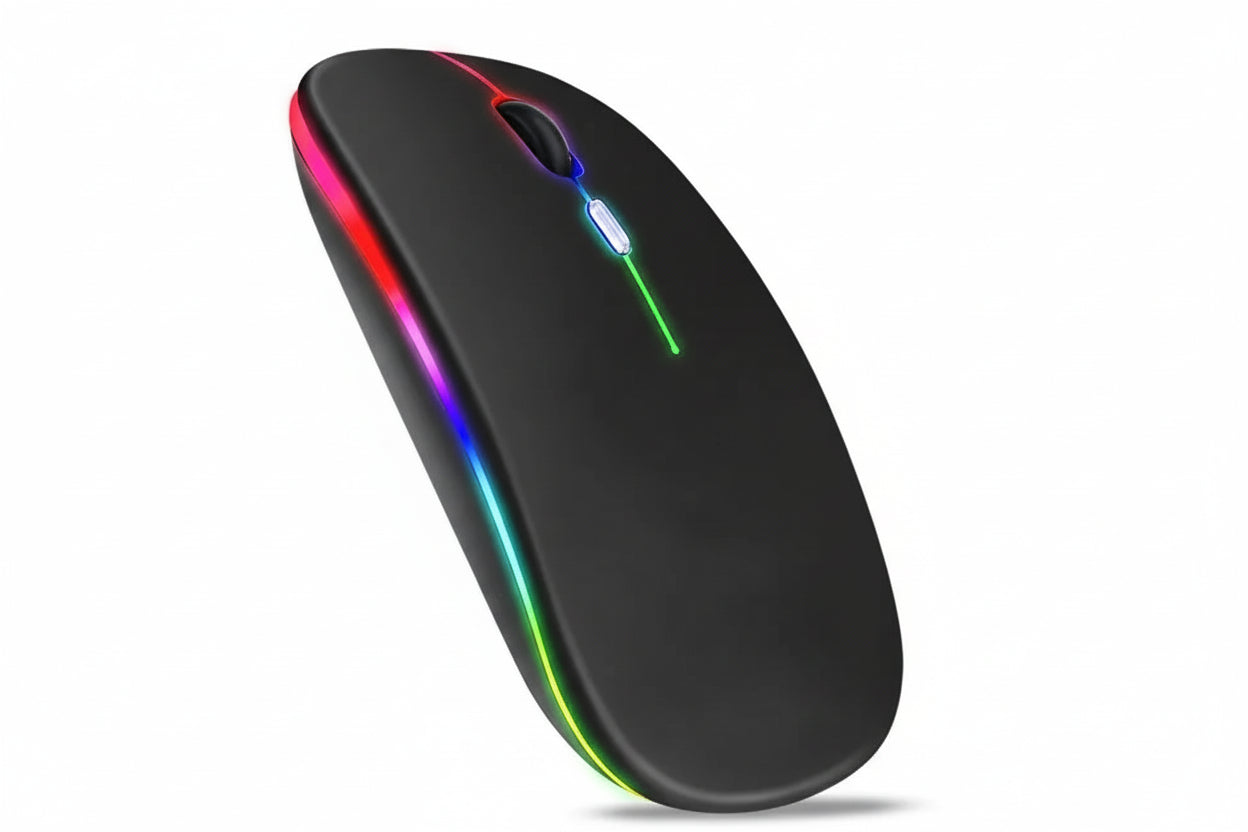 RGB Wireless Bluetooth Mouse – Rechargeable Ergonomic Design with Precision DPI Control