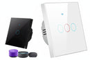 WiFi Smart Touch Wall Switch (EU) – No Neutral Required, Tuya App & Voice Control (1/2/3 Gang)