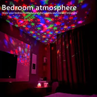 LED Starry Sky Projector Night Light – USB Moon & Star Atmosphere Lamp